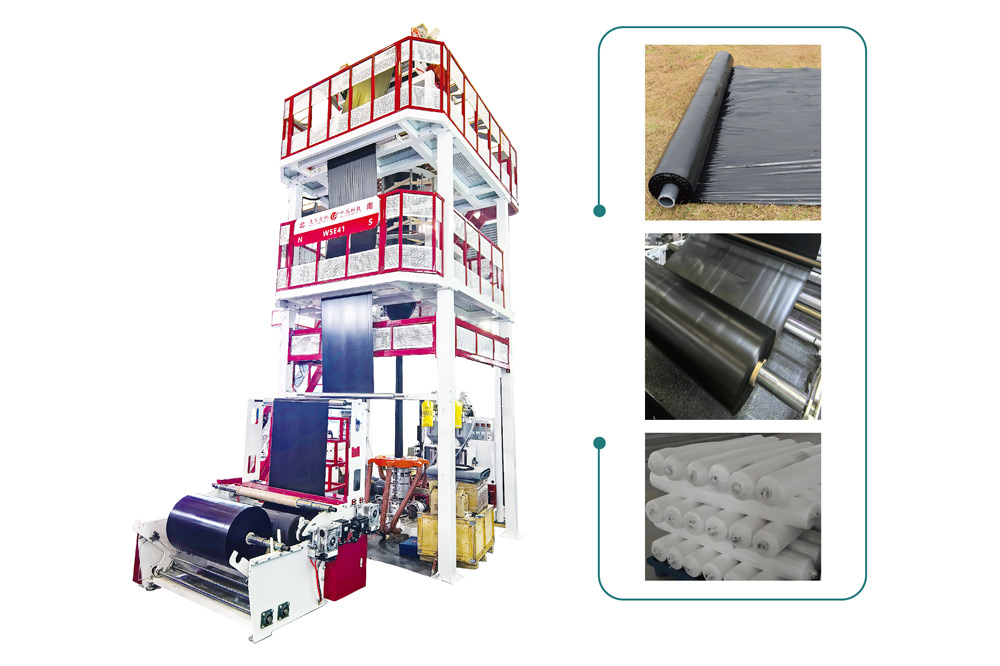 High-speed double-screw ABA three-layer blown film machine